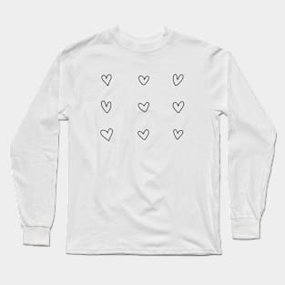 Doodle style hearts Long Sleeve T-Shirt